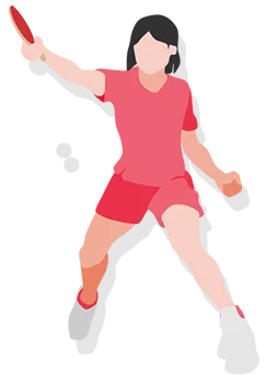 卓球をする女性